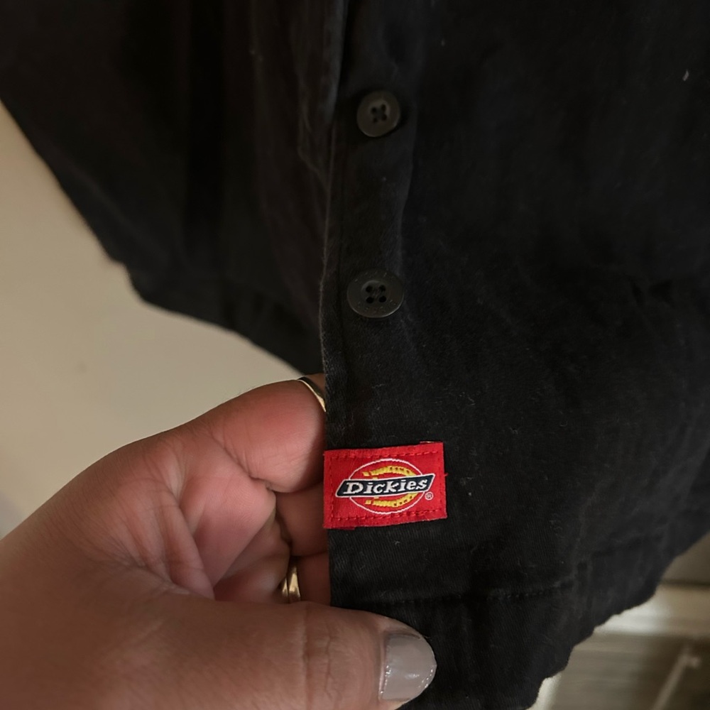 Dickies Dress - black worker dress short sleeve mini button front - Picture 5 of 10